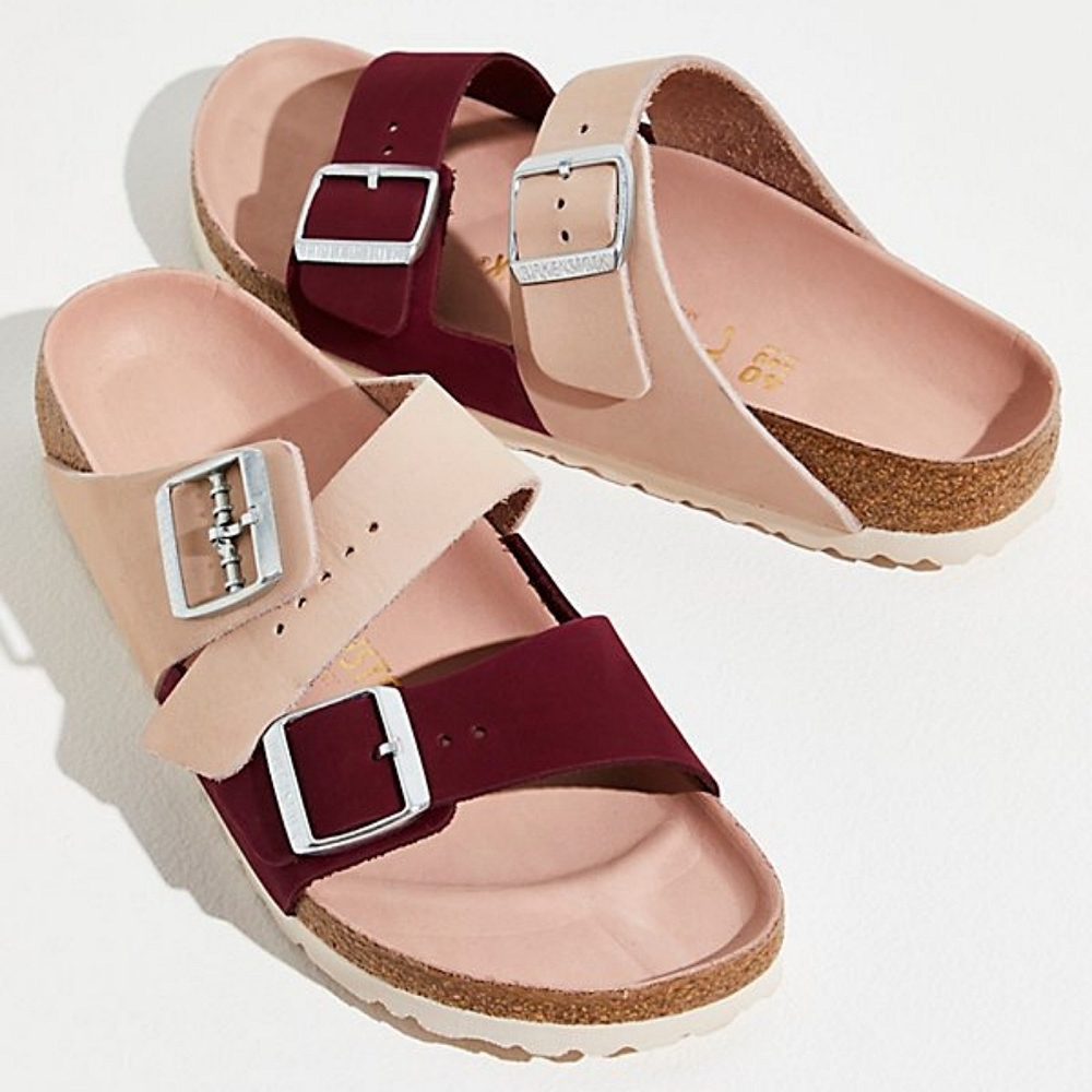 BIRKENSTOCK Size 39 Arizona Split Hex Sandals Light Rose Maroon